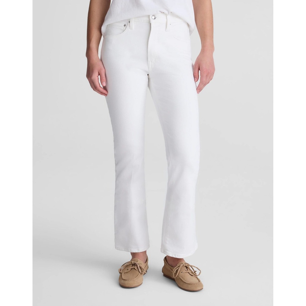 NWT Madewell The Short Flare Crop Jean Super Stretch Denim White 23 Short NZ598